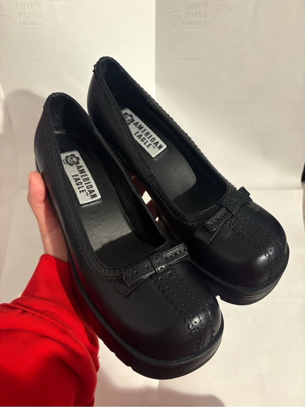 Vintage American Eagle black heeled loafers 
Size 6.5
In pristine condition